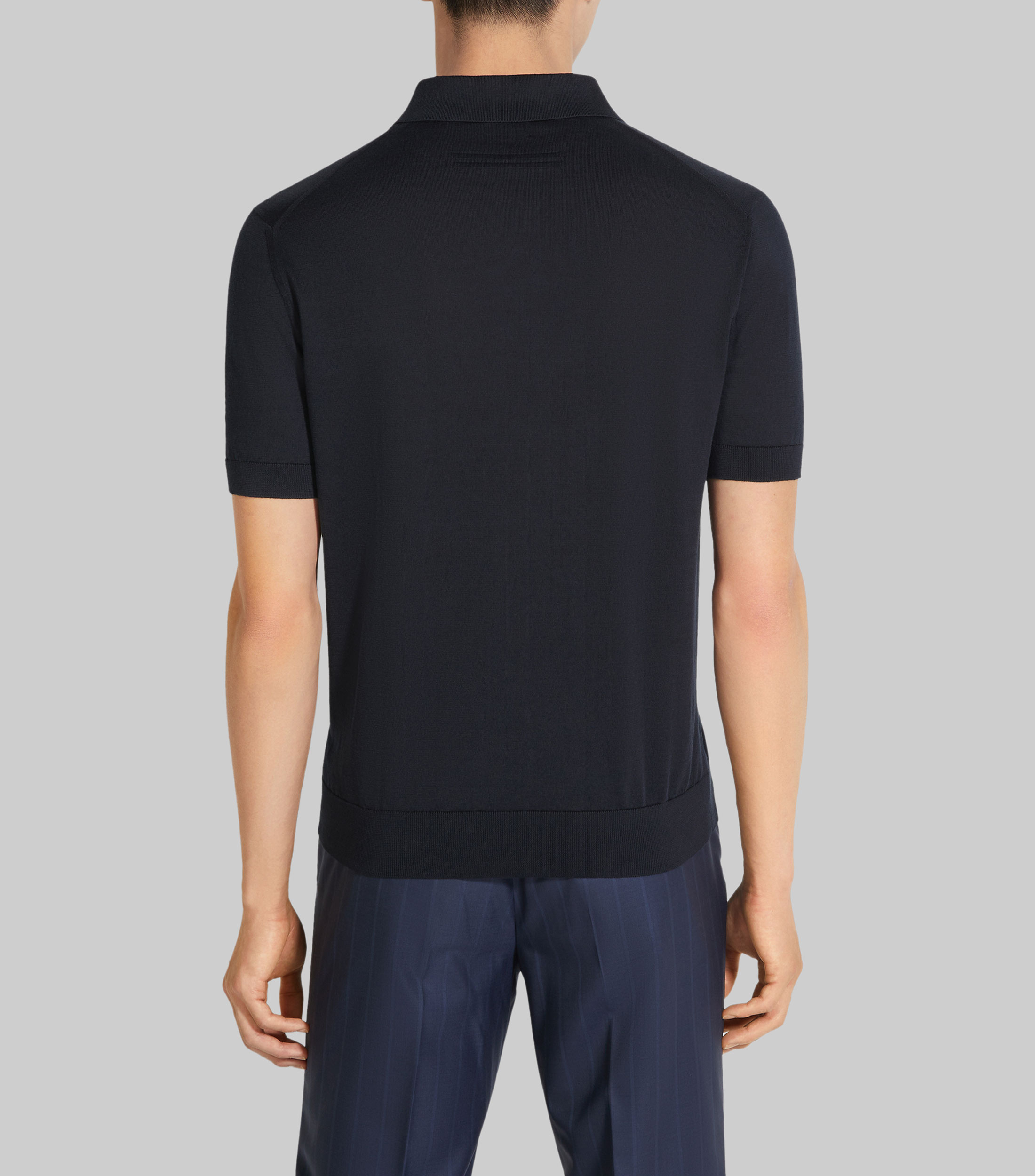 Playera tipo polo de manga corta lisa Hombre
